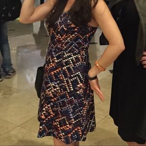 Banana Republic Fit & Flare Dress Geometric Print